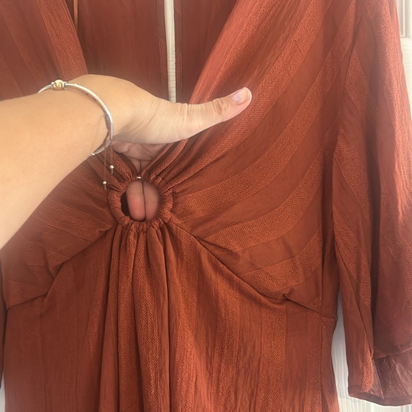 Zara Rust Colored Midi Dress - Picture 8 of 9